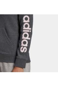 JAQUETA ADIDAS MOLETON CAPUZ ZIPER ESSENTIALS LOGO FEMININA - Grafite/rosa JAQUETA ADIDAS MOLETON CAPUZ ZIPER ESSENTIALS LOGO FEMININA - Grafite/rosa