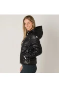 JAQUETA ADIDAS PADDED COM CAPUZ FEMININA - Preto JAQUETA ADIDAS PADDED COM CAPUZ FEMININA - Preto