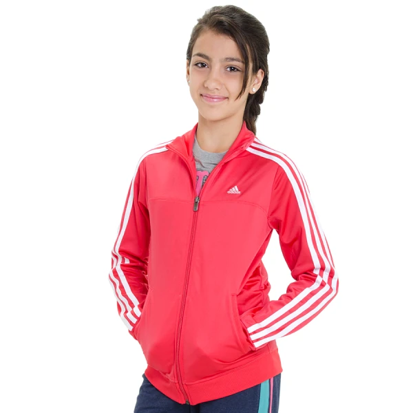 JAQUETA ADIDAS PES ESS 3S GIRLS INFANTIL - Pink/branco