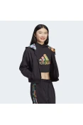 JAQUETA ADIDAS TRACK TOP AOP FEMININA - Preto/rosa JAQUETA ADIDAS TRACK TOP AOP FEMININA - Preto/rosa