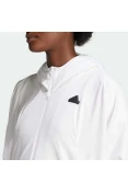 JAQUETA ADIDAS Z.N.E. MOLETOM COM CAPUZ E ZÍPER FEMININA - Branco JAQUETA ADIDAS Z.N.E. MOLETOM COM CAPUZ E ZÍPER FEMININA - Branco