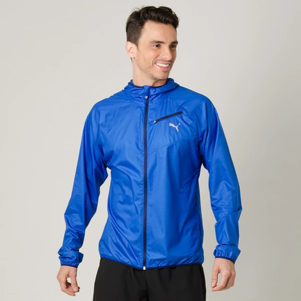 JAQUETA CORTA-VENTO PUMA CORE RUN HOODED MASCULINA - Azul