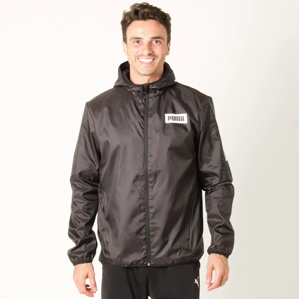 JAQUETA CORTA-VENTO PUMA REBEL WINDBREAKER MASCULINO - Preto