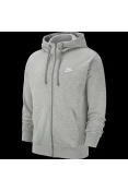 JAQUETA NIKE NSW CLUB HOODIE FZ FT MOLETON MASCULINA - Cinza JAQUETA NIKE NSW CLUB HOODIE FZ FT MOLETON MASCULINA - Cinza