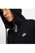 JAQUETA NIKE NSW CLUB HOODIE FZ FT MOLETON MASCULINA - Preto JAQUETA NIKE NSW CLUB HOODIE FZ FT MOLETON MASCULINA - Preto