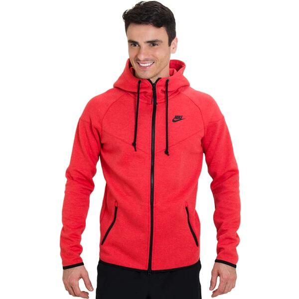 JAQUETA NIKE TECH FLEECE WINDRUNNER MASCULINA - Vermelho/preto