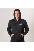 JAQUETA PUMA ESSENTIALS FZ HOODY FL MASCULINA - Preto
