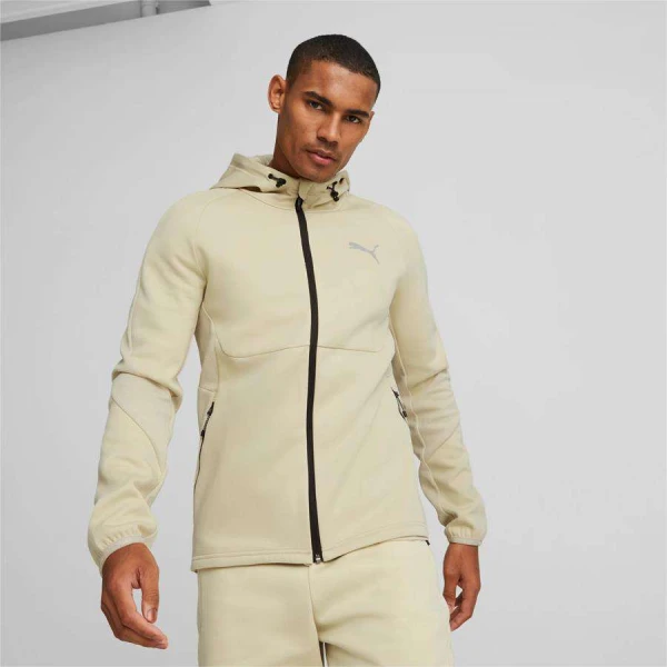 JAQUETA PUMA EVOSTRIPE FULL-ZIP HOODIE MASCULINA - Bege