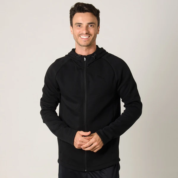 JAQUETA PUMA EVOSTRIPE MOVE FZ HOODY MASCULINA - Preto