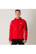 JAQUETA PUMA EVOSTRIPE SPACEKNIT COM CAPUZ MASCULINA - Vermelho