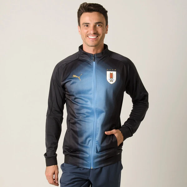 JAQUETA PUMA URUGUAI STADIUM MASCULINA - Preto/azul
