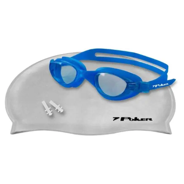 KIT POKER OCULOS/TOUCA/PROTETOR DE OUVIDO NAVAGIO - Cinza/azul