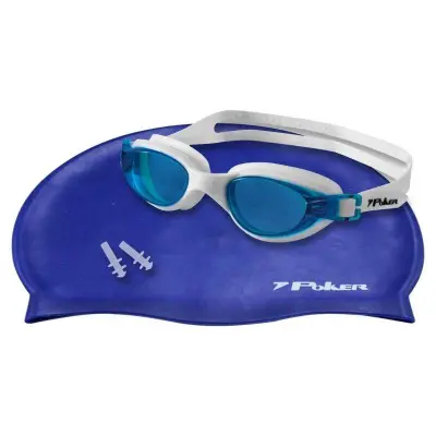 KIT POKER OCULOS/TOUCA/PROTETOR DE OUVIDO NAVAGIO - Marinho/branco