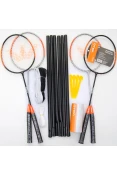 KIT VOLLO BADMINTON COM 4 RAQUETES, 3 PETECAS, MAIS REDE - Colorido KIT VOLLO BADMINTON COM 4 RAQUETES, 3 PETECAS, MAIS REDE - Colorido
