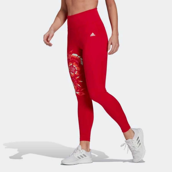 LEGGING ADIDAS CINTURA ALTA FARM RIO FEELBRILLANT AEROREADY FEMININO - Vermelho