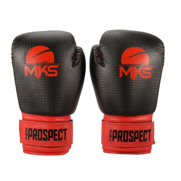 LUVA DE BOXE MKS PROSPECT 16 OZ - Preto/vermelho