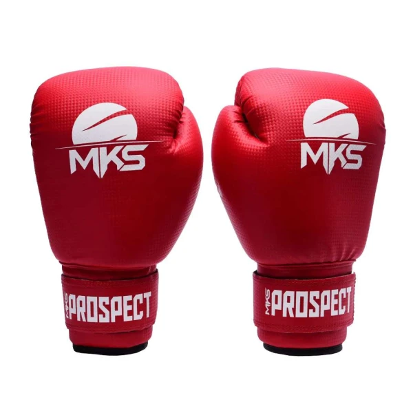 LUVA DE BOXE MKS PROSPECT COLOR BLOCK 12 OZ - Vermelho