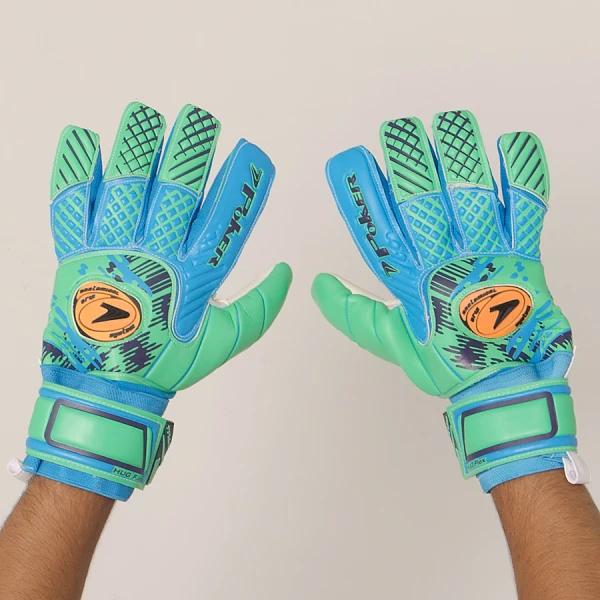 LUVA POKER CAMPO HUG FLEX PROFISSIONAL - Azul/verde