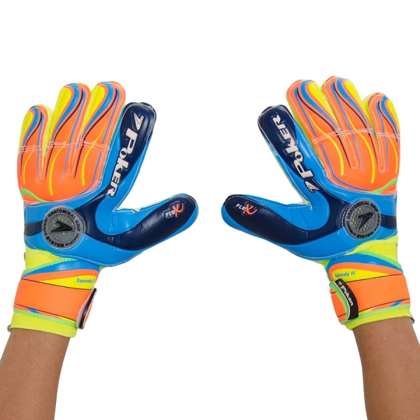LUVA POKER CAMPO SPEEDY 2 PRO SILVER - Azul/laranja