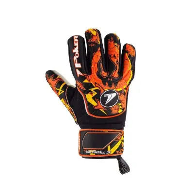 LUVA POKER GOLEIRO PROFISSIONAL FIREBALL INFANTIL - Preto/laranja