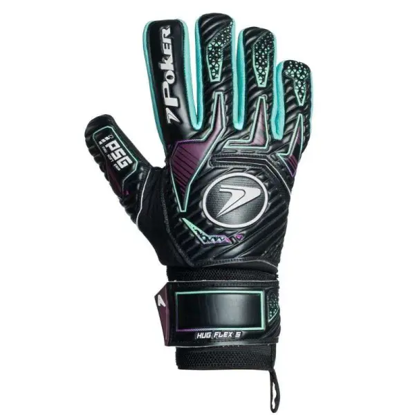 LUVA POKER GOLEIRO PROFISSIONAL HUG FLEX 5 - Preto/azul