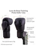 LUVA VOLLO BOXE TRAINING 12 OZ BLACK - Preto LUVA VOLLO BOXE TRAINING 12 OZ BLACK - Preto