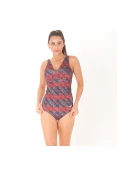 MAIÔ SPEEDO MATERNITY GEOMETRIC - Vermelho/verde