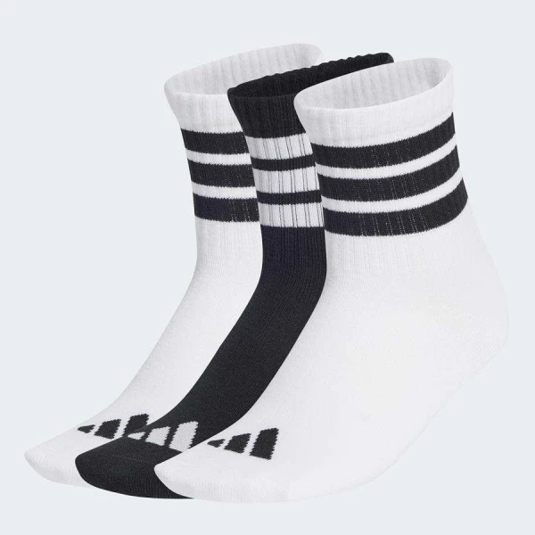 MEIA ADIDAS CREW C/3 JUNIOR - Branco/preto
