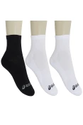 MEIA ASICS BASIC STRETCH QUARTER PACOTE COM 3 - Branco/preto MEIA ASICS BASIC STRETCH QUARTER PACOTE COM 3 - Branco/preto