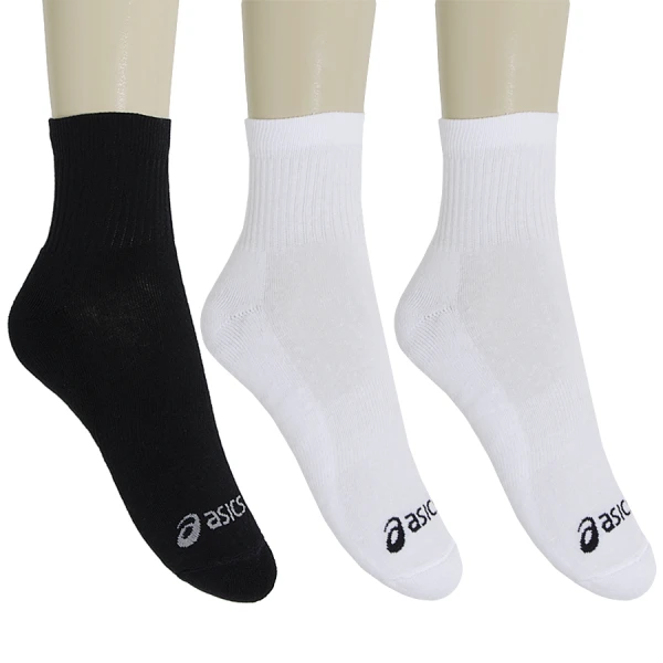 MEIA ASICS BASIC STRETCH QUARTER PACOTE COM 3 - Branco/preto