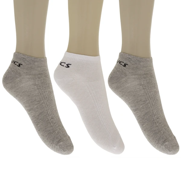 MEIA ASICS COTTON SPORTS LOW CUT PACOTE COM 3 - Cinza/branco
