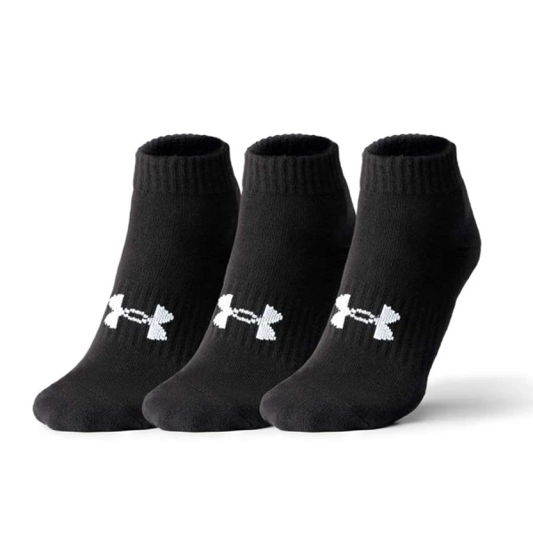 MEIA DE TREINO UNDER ARMOUR CORE COTTON LOCUT UNISSEX - PACOTE COM 3 PARES - Preto