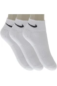 MEIA NIKE CUSHION QUARTER PACOTE COM 3 - Branco/preto MEIA NIKE CUSHION QUARTER PACOTE COM 3 - Branco/preto
