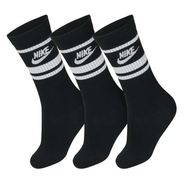 MEIA NIKE EVERYDAY ESSENTIAL CREW PCT C/3 UNIDADES - Preto