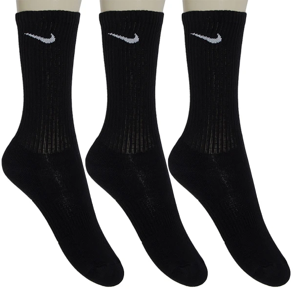 MEIA NIKE PERFORMANCE COTTON CANO ALTO INFANTIL PACOTE COM 3 - Preto