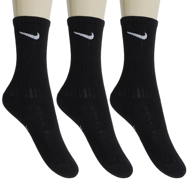 MEIA NIKE PERFORMANCE CUSHIONED CREW INFANTIL PACOTE COM 3 - Preto