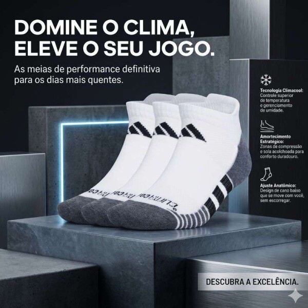 Meias ADIDAS Cano Baixo Climacool Performance (3 Pares) - Branco