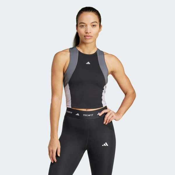 REGATA ADIDAS TECHFIT FEMININO - Preto/grafite
