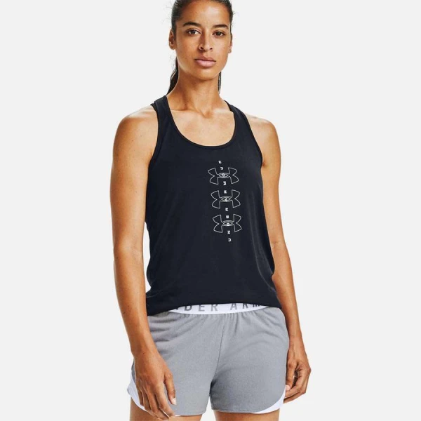 REGATA DE TREINO UNDER ARMOURTECH TWIST GRAPHIC TANK FEMININA - Preto
