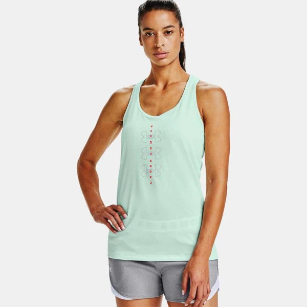 REGATA DE TREINO UNDER ARMOURTECH TWIST GRAPHIC TANK FEMININA - Verde