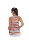REGATA NIKE STRETCH RIB FEMININA - Cinza/laranja REGATA NIKE STRETCH RIB FEMININA - Cinza/laranja