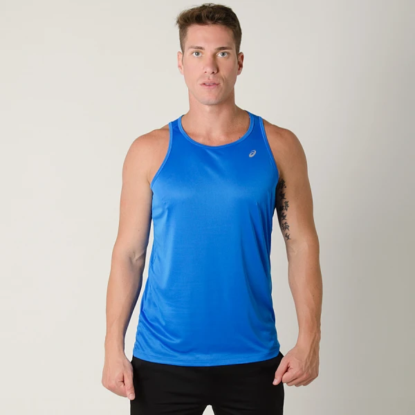 REGATA PARA CORRIDA ASICS BASIC TANK MASCULINA - Azul