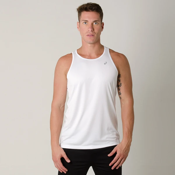 REGATA PARA CORRIDA ASICS BASIC TANK MASCULINA - Branco