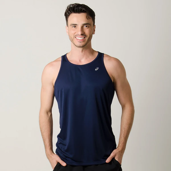 REGATA PARA CORRIDA ASICS BASIC TANK MASCULINA - Marinho
