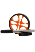 RODA VOLLO PARA EXERCÍCIOS SIMPLES - Preto/laranja