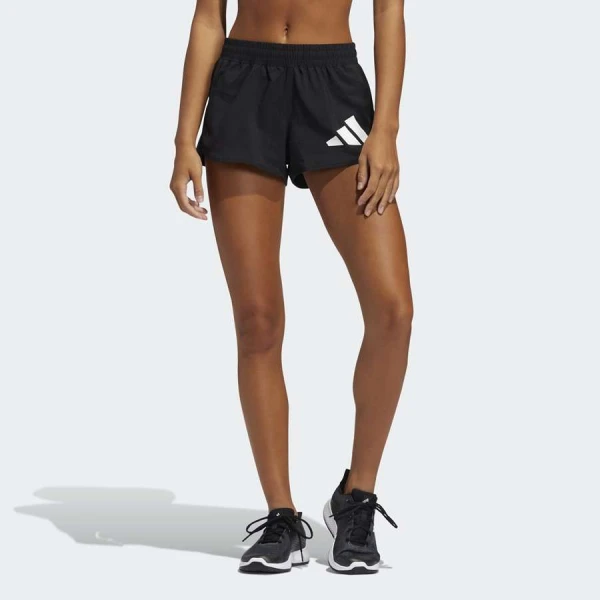 SHORTS ADIDAS PACER LOGO FEMININO - Preto/branco