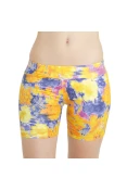 SHORTS ASICS AYAMI STRETCH FEMININO - Amarelo/roxo