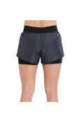 SHORTS ASICS BASIC 2 IN 1 FEMININO - Chumbo/prata SHORTS ASICS BASIC 2 IN 1 FEMININO - Chumbo/prata