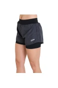 SHORTS ASICS BASIC 2 IN 1 FEMININO - Chumbo/prata SHORTS ASICS BASIC 2 IN 1 FEMININO - Chumbo/prata