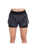 SHORTS ASICS BASIC 2 IN 1 FEMININO - Chumbo/prata SHORTS ASICS BASIC 2 IN 1 FEMININO - Chumbo/prata